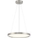 ML LED 15 inch Brushed Nickel Pendant Ceiling Light, Round